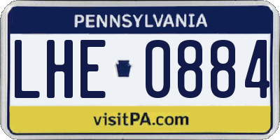 PA license plate LHE0884