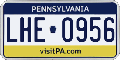 PA license plate LHE0956