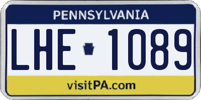 PA license plate LHE1089