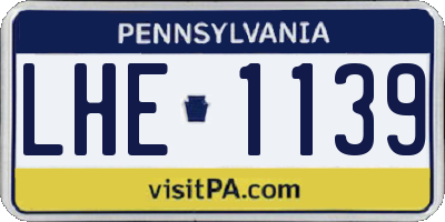 PA license plate LHE1139