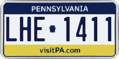 PA license plate LHE1411