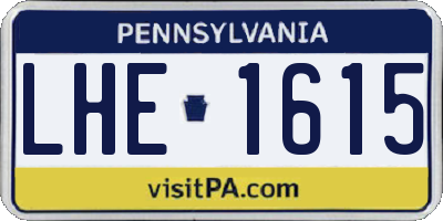 PA license plate LHE1615