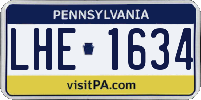 PA license plate LHE1634