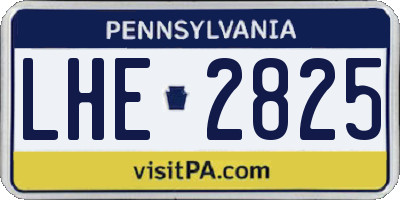 PA license plate LHE2825