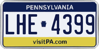 PA license plate LHE4399