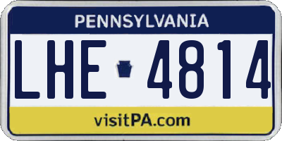 PA license plate LHE4814