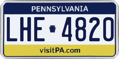 PA license plate LHE4820