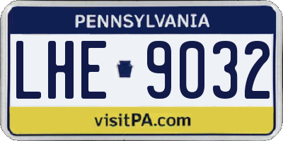 PA license plate LHE9032