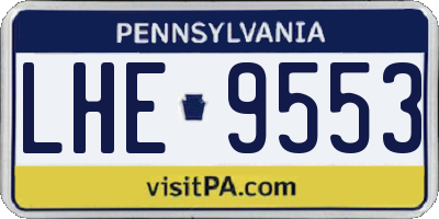 PA license plate LHE9553