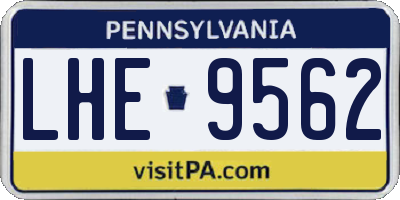 PA license plate LHE9562