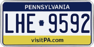 PA license plate LHE9592