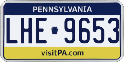 PA license plate LHE9653