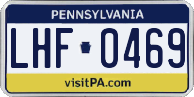 PA license plate LHF0469
