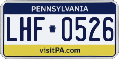 PA license plate LHF0526