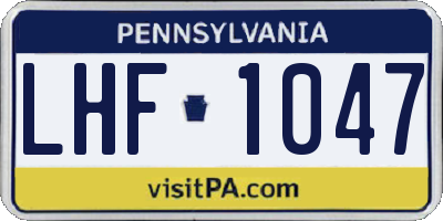 PA license plate LHF1047