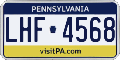 PA license plate LHF4568