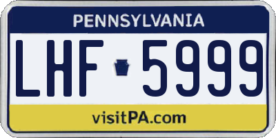 PA license plate LHF5999