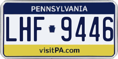 PA license plate LHF9446