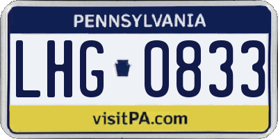 PA license plate LHG0833