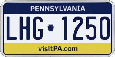 PA license plate LHG1250