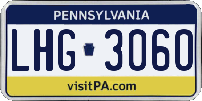 PA license plate LHG3060
