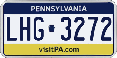 PA license plate LHG3272