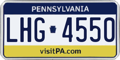 PA license plate LHG4550