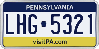 PA license plate LHG5321