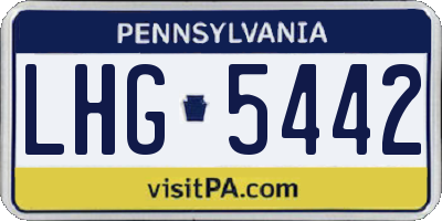 PA license plate LHG5442