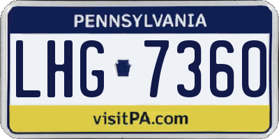 PA license plate LHG7360