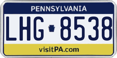 PA license plate LHG8538
