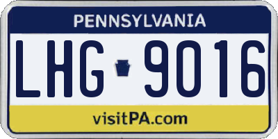 PA license plate LHG9016
