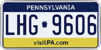 PA license plate LHG9606