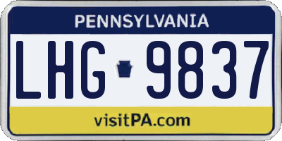 PA license plate LHG9837