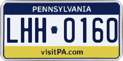 PA license plate LHH0160