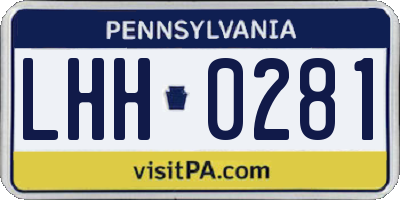 PA license plate LHH0281