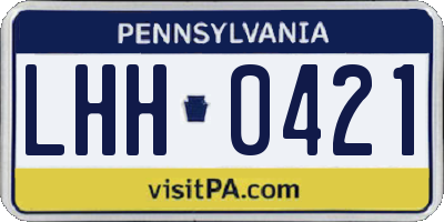 PA license plate LHH0421