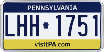 PA license plate LHH1751