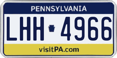 PA license plate LHH4966