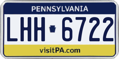 PA license plate LHH6722