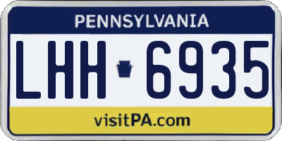 PA license plate LHH6935