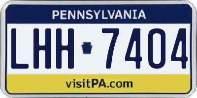 PA license plate LHH7404