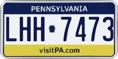 PA license plate LHH7473