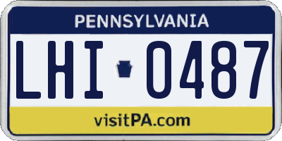 PA license plate LHI0487