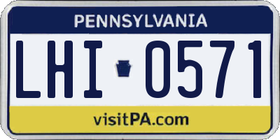 PA license plate LHI0571