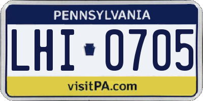 PA license plate LHI0705
