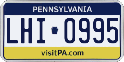 PA license plate LHI0995