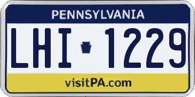 PA license plate LHI1229