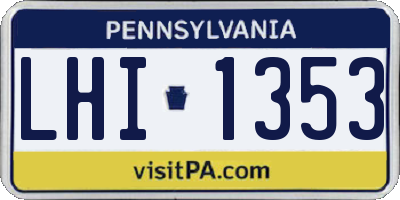 PA license plate LHI1353