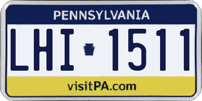 PA license plate LHI1511